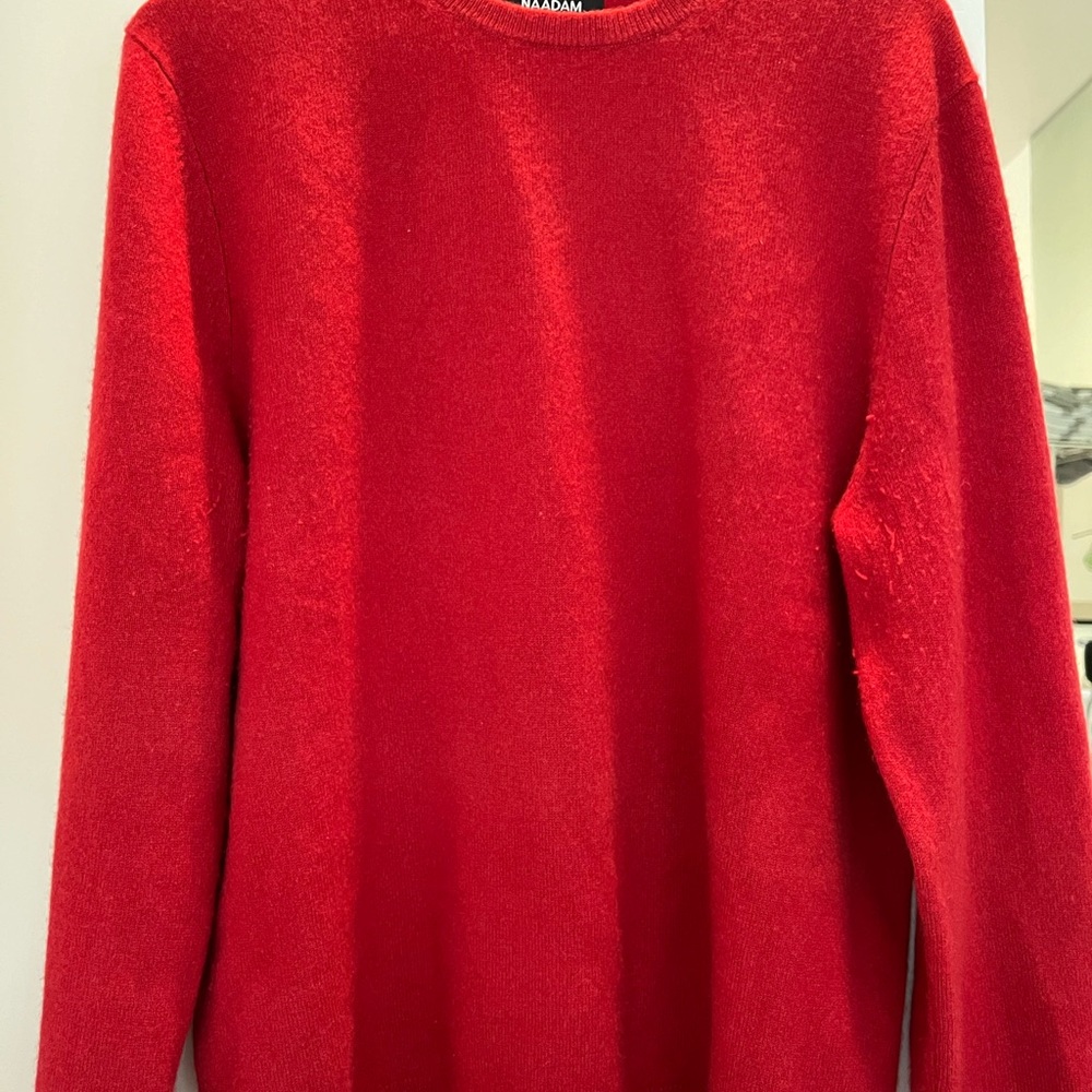 Naadam Red Cashmere Sweater. Size Large. Gently worn.